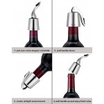 OWO Wine bottle Stopper Wine Saver with Silicone Decorative Wine Preserver Wine Toppers Stopper,Reusable Wine Cork Keeps Wine Fresh Silver 2 Pack - BLH4VHG2P