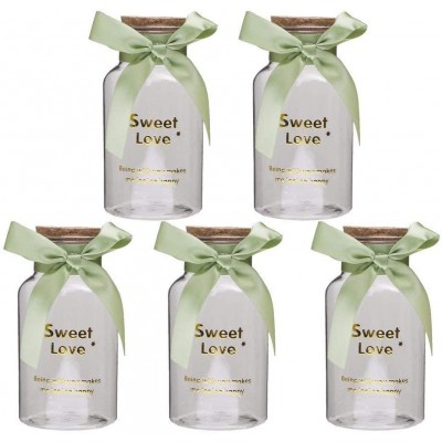 Reusable Plastic Candy Gift Bottles Decorative Bottles Pudding Bottle for Wedding Shower Party and Gift Box 5 Pcs - BJCYUFFK6