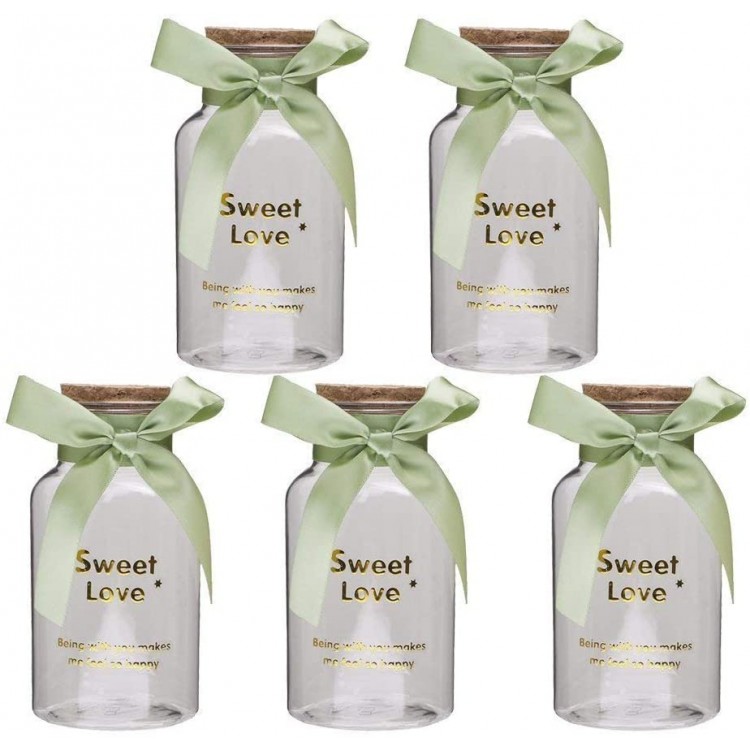 Reusable Plastic Candy Gift Bottles Decorative Bottles Pudding Bottle for Wedding Shower Party and Gift Box 5 Pcs - BO3XEBXX0