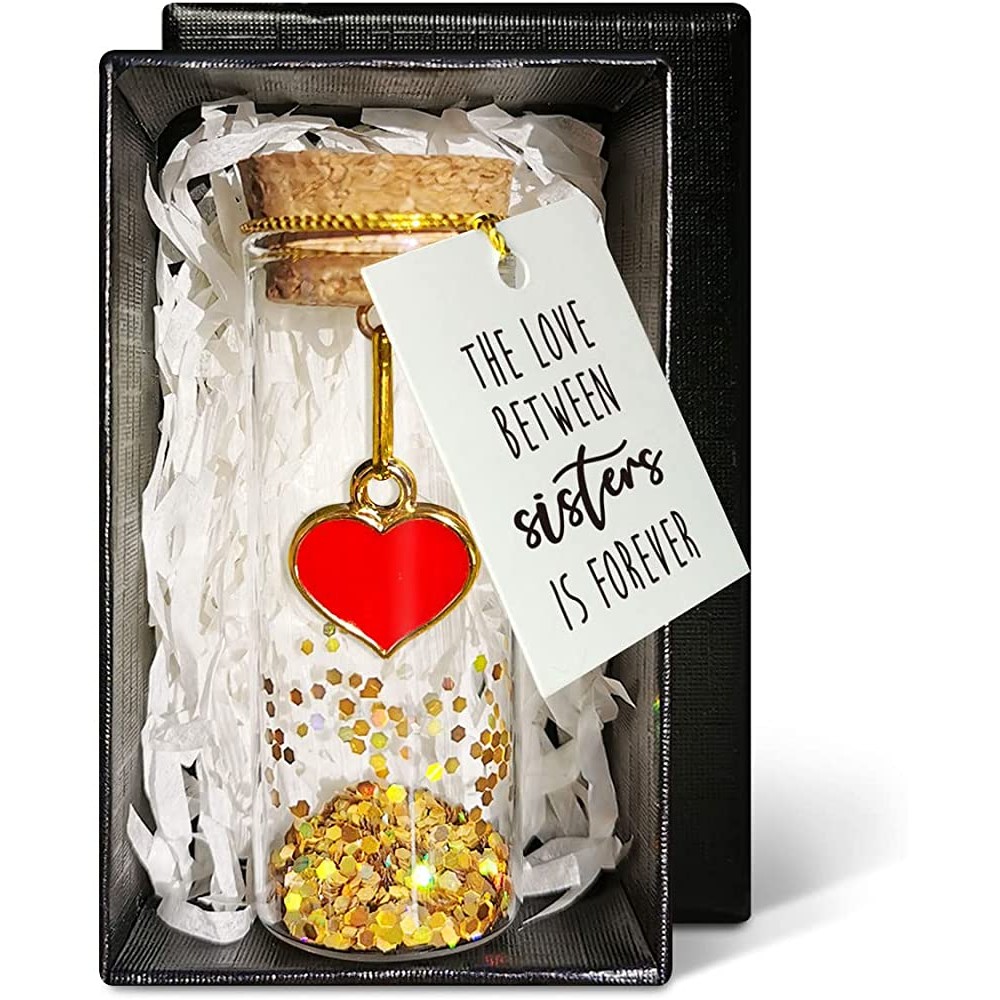 Sister Gifts from Sisters Message in a Decorative Bottle The Love Between Sisters is Forever Friendship Gifts for Women Birthday Christmas Graduation Gifts for Sister，Bestie Gifts for Women - BTA7Q75KN