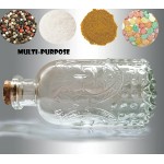 Small Clear Glass Apothecary Diffuser Decorative Bottles Vase Home Decorations Ornaments with Cork Lids ,Spice Container Spell Jars,Wedding Witchcraft Supplies Set of 3 ,Antique Vintage Style - BDI2FI98K
