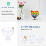TOPBATHY Heart Shape Glass Favor Jars with Cork Lids Glass Wish Bottles Origami Star Bottle Decorative Landscape Bottle High Base Glass Wishing Jar for Wedding Party - B68X7BXMK