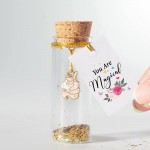Unicorn in a Bottle Decorative Bottle Mini Cute Gifts for Him Her Friends Wish Jar with Message Inspirational You Are Magical Tiny Bottle Decorative Gift for Valentines Birthday - BH15DMGC4