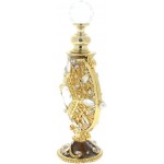 Vintage Look Golden Enameled Empty Refilable Swarovski Crystal Perfume Bottle - BIT4VWW21