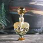 YU FENG Small Decorative Glass Perfume Bottle Empty Vintage Butterfly Flower Style Heart Shape Crystal Perfume Holder Container Scent BottleCapacity:5ml - BG4BAMWQ4