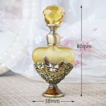 YU FENG Small Decorative Glass Perfume Bottle Empty Vintage Butterfly Flower Style Heart Shape Crystal Perfume Holder Container Scent BottleCapacity:5ml - BP7CO7ES8