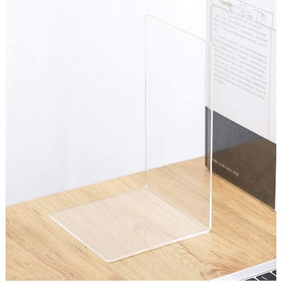 2PCS Clear Acrylic bookends Supports and Decorative Book Ends for Modern Invisible in Desk Office School and Home - BIQF9H0BY