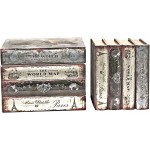 Bellaa 27932 Decorative Bookends Book Shelf Holder Stoppers Hidden Secret Storage Box Set 2 Wood 8 inch - B4D995EKS