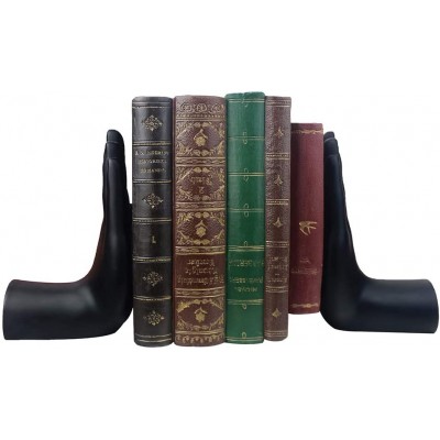 Bookend Supports Decor Book Ends -Supports for Heavy Books Home Decor Suitable for Office Home 6.7x4.1x3.5inch Black,1Pair 2Piece Hand bookend - BA9GNNAU0