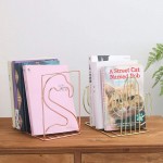 Booluee Creative Metal Flamingo Decorative Bookends Non-Skid Heavy Duty Metal Book Ends Book Stopper for Books Movies CDs Video Games 1 Pair Rose Gold Flamingo - BNVBHW2FK
