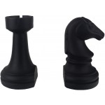 Chess Bookends Universal Economy Decorative Bookends Heavy Book Ends Supports for Books 7x7x4 inches Black,1Pair 2Piece Chess Piece Bookends - BMWLHS9L4