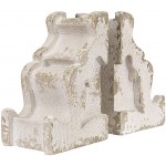Creative Co-Op Distressed White Corbel Shaped Bookends Set of 2 Pieces - BGCXCTIV6