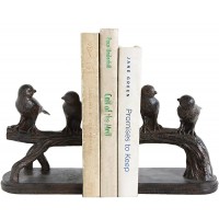Creative Co-Op Resin Birds on a Branch Shaped Set of 2 Pieces Bookends Bronze 4 - BLM9VEN38