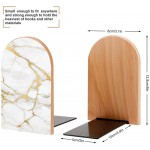Cute Bookends Rose Gold Marble Pattern Book Ends to Hold Books for Office Home Decorative ​Duty Bookends for Shelves Book Stoppers Supports Bookshelf 3x5 Inch 1pair 2 Pieces - BQ5W3QH5X
