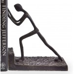 Danya B. Men Pushing Metal Bookend Set. Iron Metal Art for Home and Office Decor – Decorative bookends for Shelves. Perfect Accents for Your Book Shelf or Coffee Table Book Organization - BDK54M68L