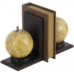Deco 79 Pair of Traditional Wood and Metal Globe Book End 8 H 6 W-38119 8 and 8 H Textured Multicolor Finish - BGXCX1595