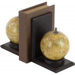 Deco 79 Pair of Traditional Wood and Metal Globe Book End 8 H 6 W-38119 8 and 8 H Textured Multicolor Finish - BGXCX1595