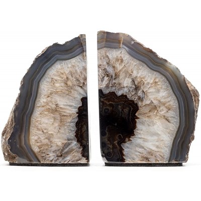 DesertUSA Agate Bookends Polished Geode Bookends Crystal Bookends Bookends Made of Stone Decorative Bookends Home Décor 6 8 lb Natural - BNAAH9OT8