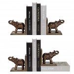 Elephant Book Ends to Hold Books Bookends for Office Shelves Decorative Book End for Heavy Books Storage2 Pack - BNRBIQZSG