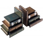 Fasmov Books Wood Bookends with Desktop Organizer Drawer Units Set of 2 - BFURZZ3HN