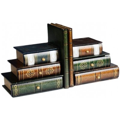 Fasmov Books Wood Bookends with Desktop Organizer Drawer Units Set of 2 - BFURZZ3HN