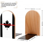 Firefighters Red Line Canada Cute Book EndsWooden Bookends Holder for Shelves Books Divider Modern Decorative 1 Pair - B6N7MUU05