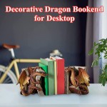 FMXYMC Dragon Decorative Bookend 1 Pair Vintage Shelf Decor Gothic Dragon Bookends Medieval Evil Dragon Book Ends Dragon Bookshelf Decorations - BGHDYF8XN