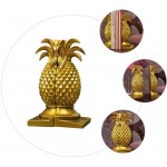Garneck Resin Bookend Book Stopper Golden Pineapple Shape Non- Skid Bookend Decorative Bookends for Book Lovers Shelves Decoration - B3KYSNH51