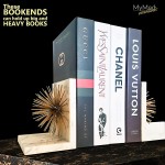 Gold Starburst Metal and Marble Decorative Bookend Set. Organize Your Favorite Books or Magazines with These Eye-Catching Modern Bookends. Great Addition to Your Home Décor with a Purpose! - B9JC7V4A8