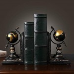 GUONING-L American Globe Bookend Resin Figurines Retro Globe Book Stand Model Miniature Ornaments Handicrafts Household Decor Decoration - BSI9P1EF5