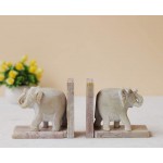 Handmade Soapstone Elephant Book Ends Hand Carved Decorative Bookend Home Décor Book Ends - BK6D1Z8UE