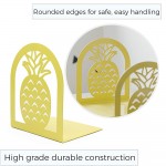 Hômbase Pineapple Heavy Duty Bookends Unique Decorative Heavy Bookends for Paperbacks Hardcovers Encyclopedias Cookbooks & More Book Ends Equipped with A Wide Base & Non-Slip Pads – Yellow - B6E1DX8TP