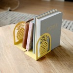 Hômbase Pineapple Heavy Duty Bookends Unique Decorative Heavy Bookends for Paperbacks Hardcovers Encyclopedias Cookbooks & More Book Ends Equipped with A Wide Base & Non-Slip Pads – Yellow - B1YYTHNXT