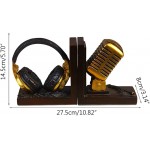 KLHHG Home Decoration Miniature Model Microphone Headset Music Lover Ornaments Retro Resin Bookend Figurines Desk Decor Accessories - BK6VGBNGS