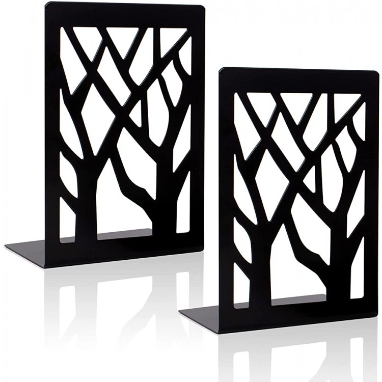 Metal Bookends-Heavy Book Ends for Shelves,Book Shelf Holder Home Decorative,Black Bookend Supports 2 - BRS245X5C