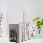 Metal Bookends Heavy Duty Books Bookend Tree of Life Decorative Bookends for Kids Cookbooks Movies DVDs Video Games Black Bookends for Shelves 1pair - BYCAEFF9M