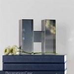 MQH Bookends Book End Decorative H-Shaped Crystal Bookends Creative Bookends Supports,for Home Office Shelf Desktop Decor Book Ends - BIEN88ELU
