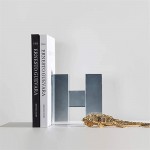 MQH Bookends Book End Decorative H-Shaped Crystal Bookends Creative Bookends Supports,for Home Office Shelf Desktop Decor Book Ends - BIEN88ELU