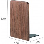 Muso Wood Book Ends for Shelves Non-Slip Bookends Heavy Duty Wooden Bookend Support for Books and Movies Walnut 1 Pair - B6NM7O8WF