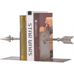 NIKKY HOME Vintage Cast Iron Metal Arrow Bookends Set Decorative Cute Book Ends for Kids Girls Children's Room Office Silver - BS32L6ILV