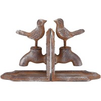 Phaxth 2 Pack Birds on Taps Bookends Decorative Antique Country Book Ends Rust - B4AWTG9KK