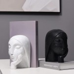 Quoowiit Character Bookends for Shelves Decorative Bookends for Home Decor Modern Book Stoppers Books Holder Table Top Resin Book Ends for Home Decorative2 3Lbs-Set of 2 Black&White - BB985ZDNN