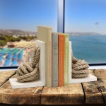 Stonebriar SB-6066S2 Beach House White Wood Bookends ,Pack of 2 - BNYUQWI63