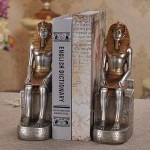 TimeStamp Decorative Bookends,Rustic Unique Egyptian Pharaoh Sculpture Book Ends Stoppers Holder Nonskid for Home Shelves,Polyresin,4.7 x 3.9 x 8.5 Inches,Set of 2 - BGW2T9RJ9