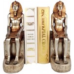 TimeStamp Decorative Bookends,Rustic Unique Egyptian Pharaoh Sculpture Book Ends Stoppers Holder Nonskid for Home Shelves,Polyresin,4.7 x 3.9 x 8.5 Inches,Set of 2 - BGW2T9RJ9