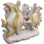 World of Wonders Ocean Harmony Seaside Tales Elegant Angelfish & Coral Reef Decorative Bookend Set Hand-Painted Beach House Shabby Chic Sea Life Marine Nautical Home Decor Shelf Accent 7.5-inch - BDS2L6XUP