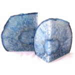 Zentron Crystal Collection Large Pair of Polished Agate Bookends Blue - BI6Q96KFT
