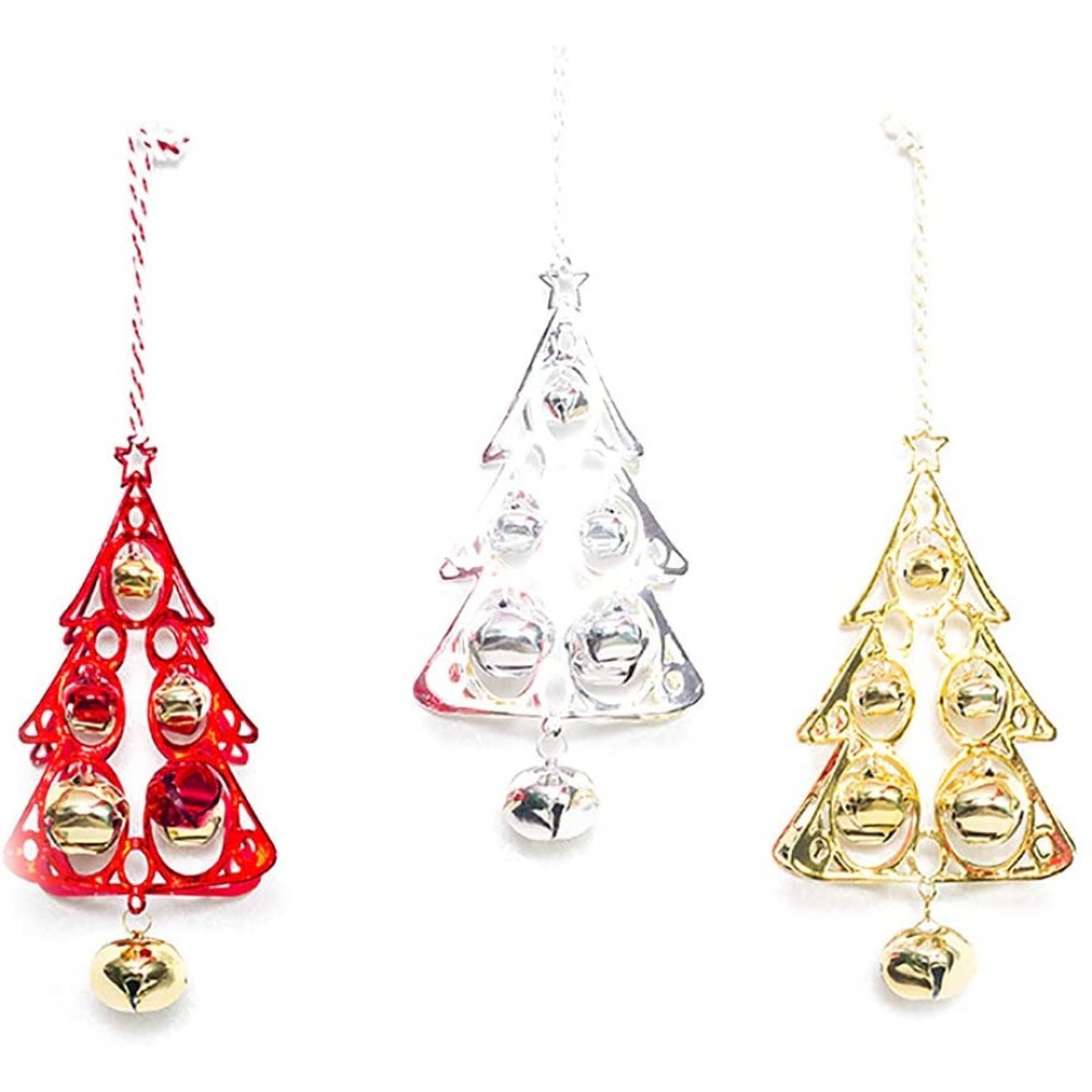 3 Pcs Christmas Bell Decorative Mini Ornaments Christmas with Cord for Christmas Decoration Craft - BFERGUDYP