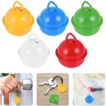 50pcs Candy-Colored Metal Bell Keychain Bell Pendant Decorative Bells Creative Bell Ornament for Decor Use Red + White + Yellow + Green + Blue - B5J7BZMXT