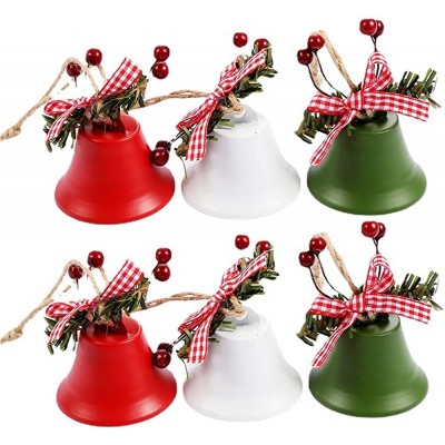 6 Pcs Christmas Bells Anniversary Holiday Bells Christmas Holiday Decoration Tree Hanging Decorative Metal Bells （Flared） - BCFH0KZ6O